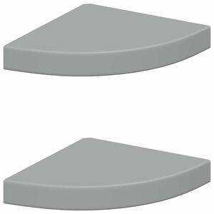 vidaXL Eck-Schweberegale 2 Stk. Grau 25x25x3,8 cm MDF