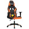 vidaXL Gaming-Stuhl mit Massagefunktion Schwarz und Orange Kunstleder