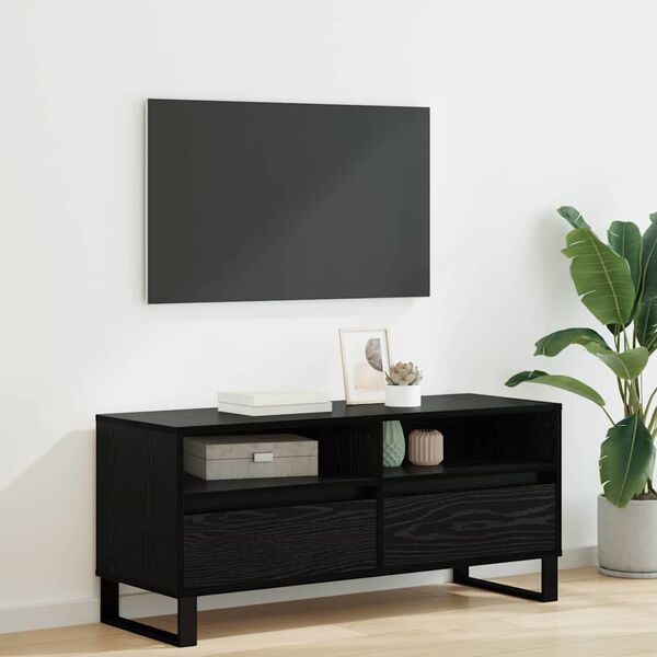 vidaXL TV-Schr&auml;nk Schwarz Eichen-Optik 100 x 34,5 x 44,5 cm