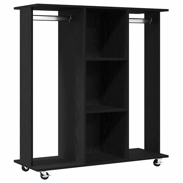 vidaXL Kleiderschrank mit Regal Schwarz Eichen-Optik 102 x 38 x 110 cm