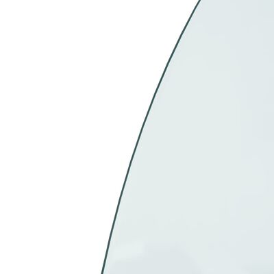 vidaXL Funkenschutzplatte Glas Halbrund 800x600 mm