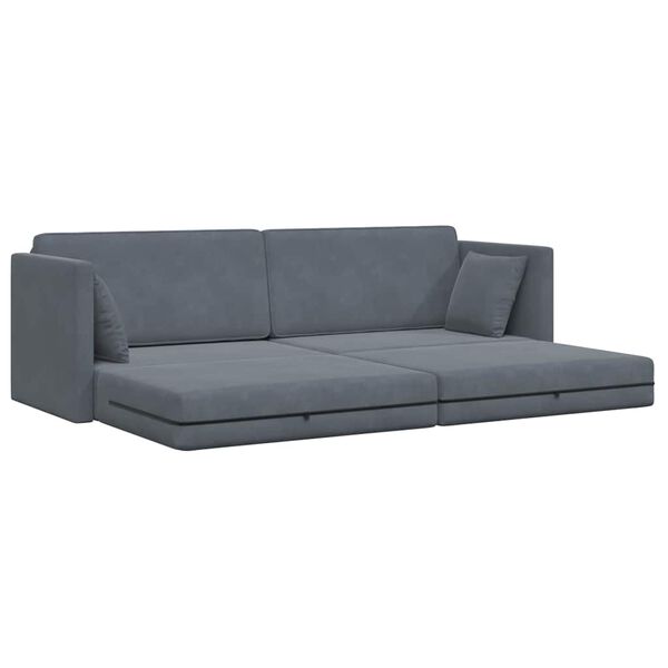 vidaXL Boden-Sofa-Bett Dunkelgrau 213 x 70 x 77 cm Samt