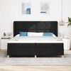 vidaXL Boxspringbett mit Matratze Dunkelgrau 90x190 cm Schwarz Stoff