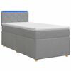 vidaXL Boxspringbett mit Matratze Hellgrau 100 x 200 cm Stoff