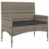 vidaXL 4-tlg. Garten-Lounge-Set mit Kissen Grau Poly Rattan