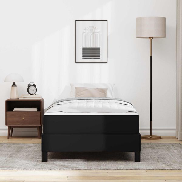 vidaXL Bettrahmen mit Matratze Schwarz 90 x 200 cm Stoff