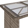 vidaXL Gartentisch mit Glasplatte Grau 110x68x70 cm Poly Rattan