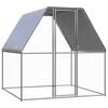 vidaXL H&uuml;hnerk&auml;fig Silbern und Grau 2x2x2 m Verzinkter Stahl