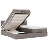 vidaXL Ottoman-Bett mit Matratzen & LEDs Taupe 200x200 cm Stoff