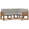 vidaXL Outdoor-Sofagarnitur mit Kissen 4 pcs Nat&uuml;rlich und Hellgrau