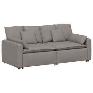 vidaXL Modulares Sofa mit Kissen Taupe