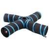 vidaXL Katzentunnel 4-Wege Schwarz und Blau 25 cm Polyester