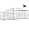 vidaXL Gabionen mit Hochbogen 4 Stk. 200x50x60/80 cm Verzinktes Eisen