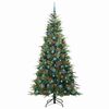 vidaXL K&uuml;nstlicher klappbarer Weihnachtsbaum Gr&uuml;n 240 cm PE und PVC