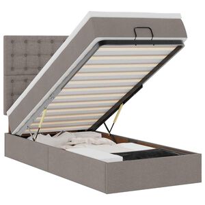 vidaXL Ottoman-Bett mit Matratze Taupe 80x200 cm Stoff