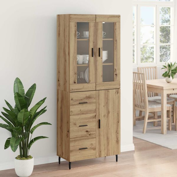 vidaXL Highboard mit Schubladen 2 pcs Artisan-Eiche Holzwerkstoff