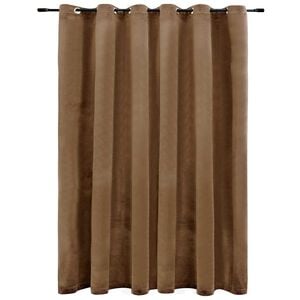 vidaXL Verdunkelungsvorhang mit Metall&ouml;sen Samt Beige 290 x 245 cm