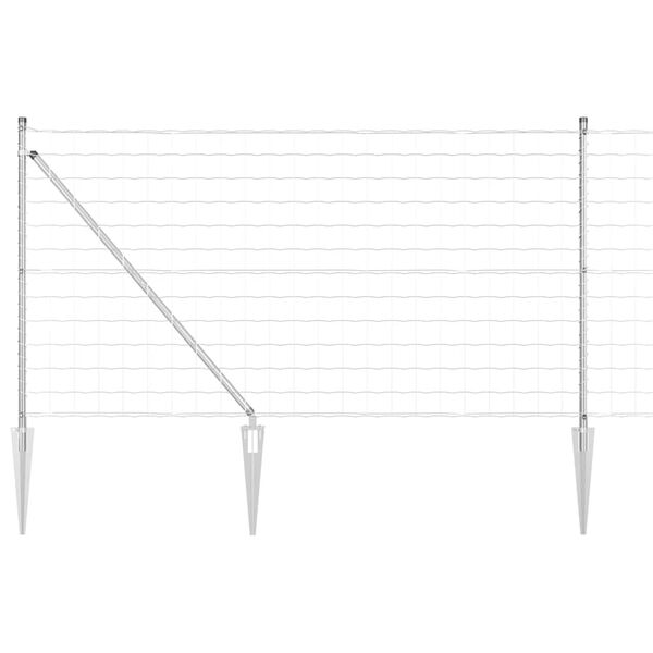 vidaXL Zaun mit Pfosten Silber 1 x 25 m Stahl