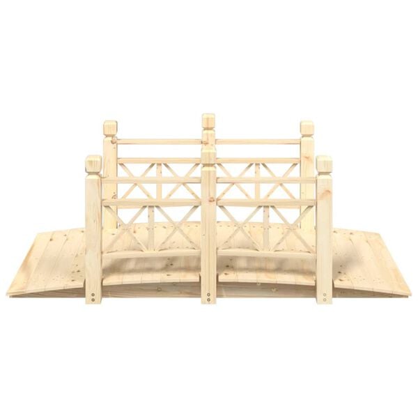 vidaXL Gartenbr&uuml;cke mit Gel&auml;nder 150x67x56 cm Massivholz Fichte