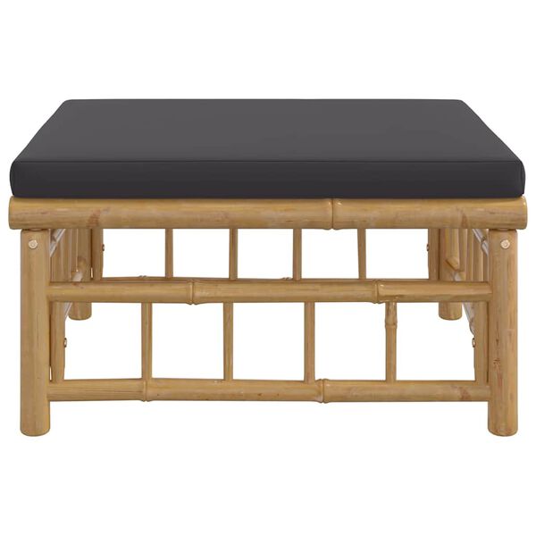 vidaXL Gartenhocker mit Dunkelgrauem Kissen Bambus