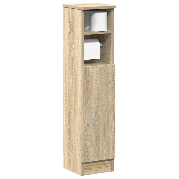 vidaXL Badezimmerschrank mit Rollenhalter Sonoma-Eiche 20,5x22x90 cm