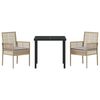 vidaXL Garten Essgruppe mit Kissen 3 pcs Beige Poly-Rattan