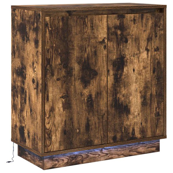 vidaXL LED-Sideboard Ger&auml;ucherte Eiche 71 x 34,5 x 75 cm Holzwerkstoff