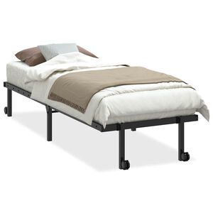 vidaXL Bettgestell ohne Matratze Klappbar Schwarz 75x190 cm Stahl