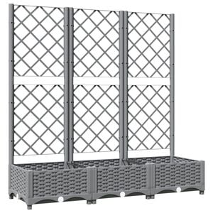 vidaXL Pflanzk&uuml;bel mit Rankgitter Hellgrau 120x40x121,5 cm PP