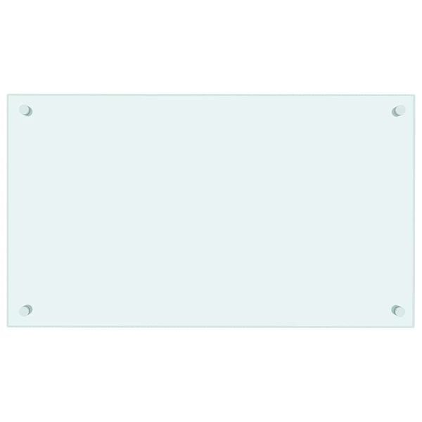 vidaXL K&uuml;chenr&uuml;ckwand Milchwei&szlig; 70x40 cm Hartglas