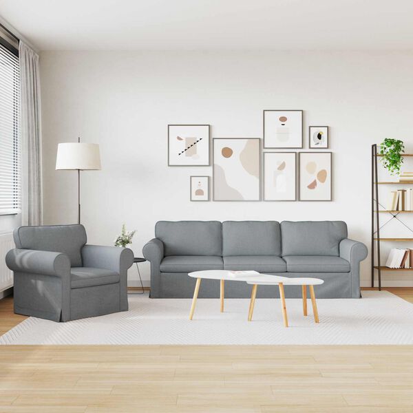 vidaXL Sofa 2 pcs Hellgrau