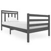 vidaXL Massivholzbett Grau 90x200 cm
