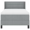 vidaXL Boxspringbett mit Matratze Hellgrau 190 x 90 cm Stoff