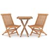 vidaXL 3-tlg. Garten-Essgruppe Massivholz Teak