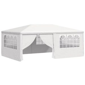 vidaXL Profi-Partyzelt mit Seitenw&auml;nden 4&times;6 m Wei&szlig; 90 g/m&sup2;
