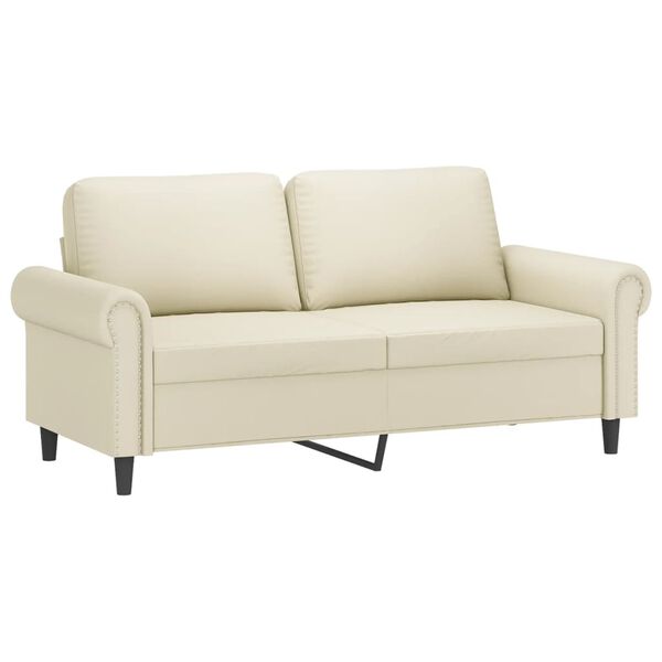 vidaXL 2-Sitzer-Sofa Creme 140 cm Kunstleder
