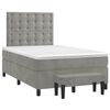 vidaXL Boxspringbett mit Matratze Hellgrau 120x200 cm Samt