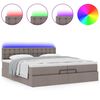 vidaXL Ottoman-Bett mit Matratzen & LEDs Taupe 200x200 cm Stoff