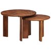 vidaXL Nesting-Couchtische 2 stk. Honigbraun &Oslash; 50 x 40 cm