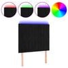 vidaXL LED Kopfteil Schwarz 90x5x118/128 cm Samt