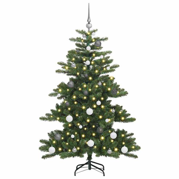 vidaXL K&uuml;nstlicher klappbarer Weihnachtsbaum Gr&uuml;n 150 cm PVC und Stahl