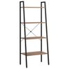 vidaXL Standregal 4 B&ouml;den Dunkelbraun und Schwarz 56x35x140 cm
