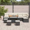 vidaXL Garten-Sofa-Set mit Kissen mit Kissen 10 pcs Schwarz und Creme
