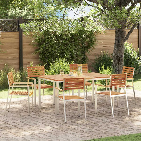 vidaXL Garten-Ess-Set 7 pcs Braun Massives Akazienholz