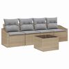 vidaXL Sofa Set mit Kissen 5 pcs Beige und Hellgrau Poly Rattan