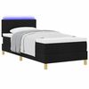 vidaXL LED Boxspringbett mit Kopfteil Schwarz 100 x 200 cm Stoff