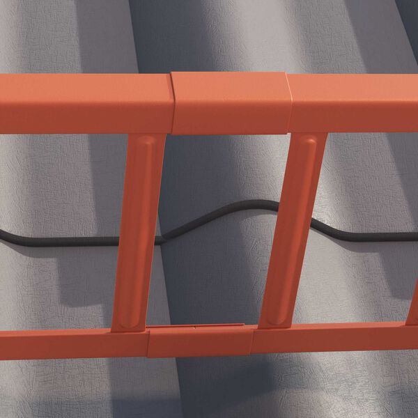 vidaXL Dachschneeschild Rot 1200 x 2,5 x 20 cm Stahl