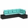 vidaXL Gartensofa-set 5 stk. Schwarz Poly-Rattan