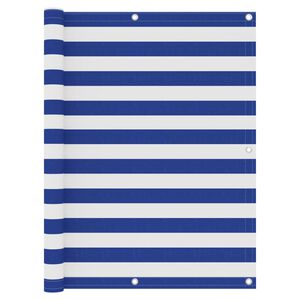 vidaXL Balkon-Sichtschutz Wei&szlig; und Blau 120x300 cm Oxford-Gewebe