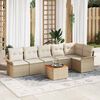 vidaXL Gartensofa-set mit Speicher 7 pcs Beige und Creme Poly-Rattan